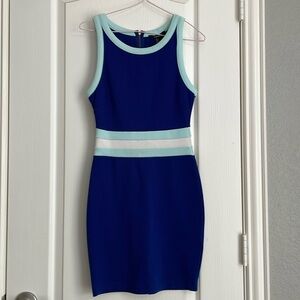Used aqua,white navy curvy dress
